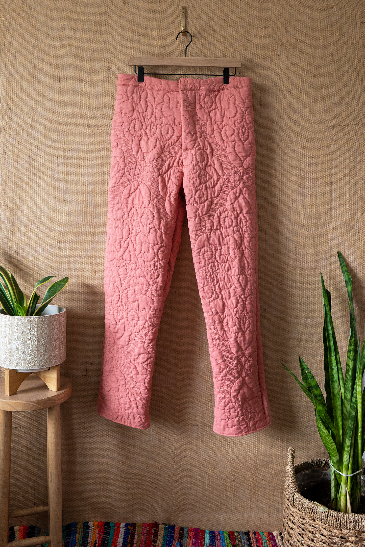 Peach Quilted Trousers