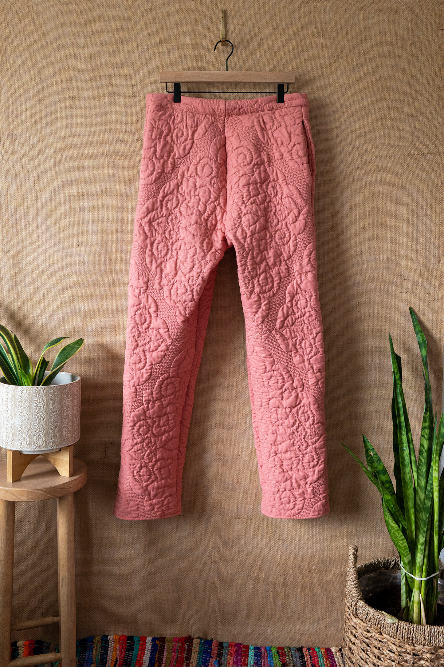 Peach Quilted Trousers